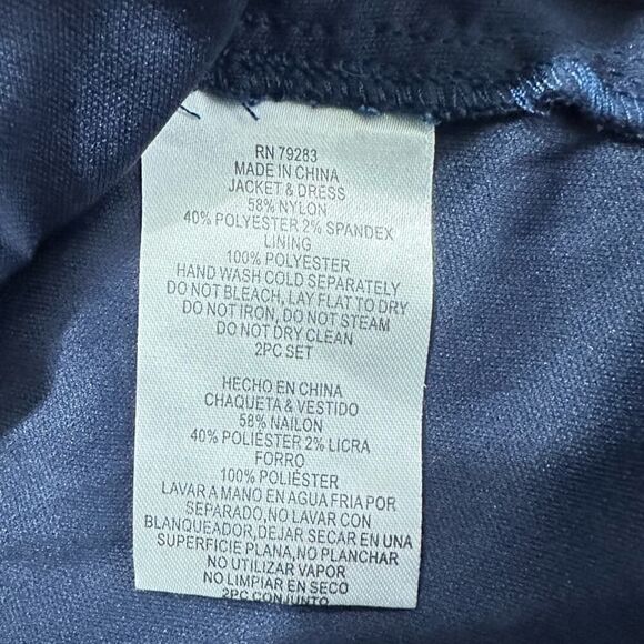 Alex Evenings Cocktail Dress Women's Plus 14P Petite Blue Lace Sleeveless Midi - Picture 8 of 9